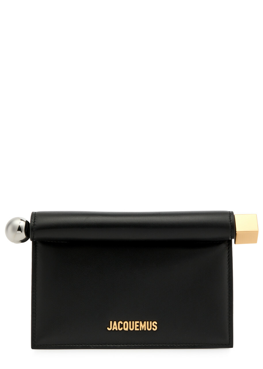 Jacquemus La Petite Pochette Rond Leather Clutch - Black