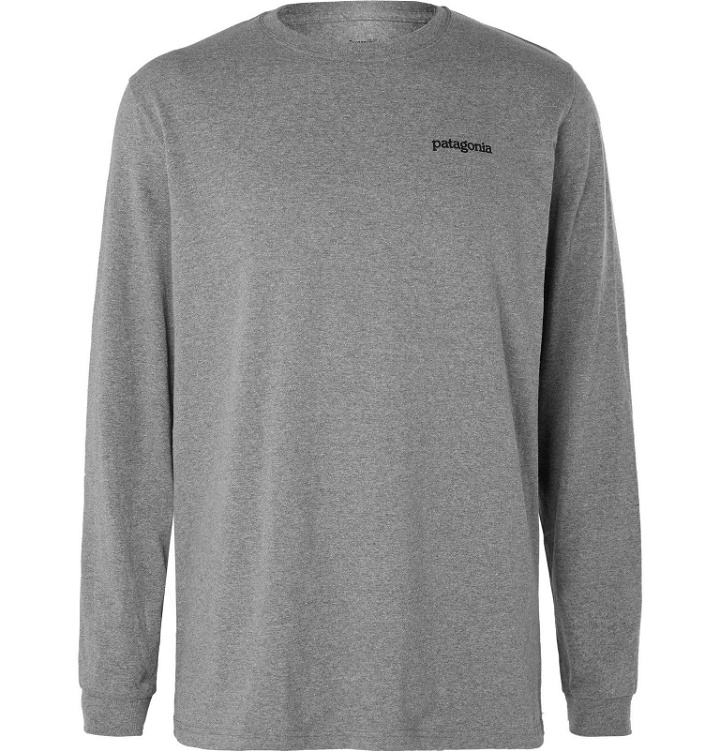 Photo: Patagonia - Fitz Roy Horizons Logo Responsibili-Tee Printed Cotton-Blend Jersey T-Shirt - Gray