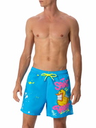 MC2 Saint Barth Man Mid-length Gustavia Swim-shorts With Ducky Cryptopuppets Placed Print| Cryptopuppets Special Edition