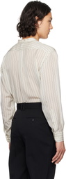 YLÈVE Off-White Acetate Cupra Stand Collar Shirt