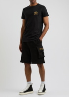 Balmain Logo-embroidered Cotton Cargo Shorts Black