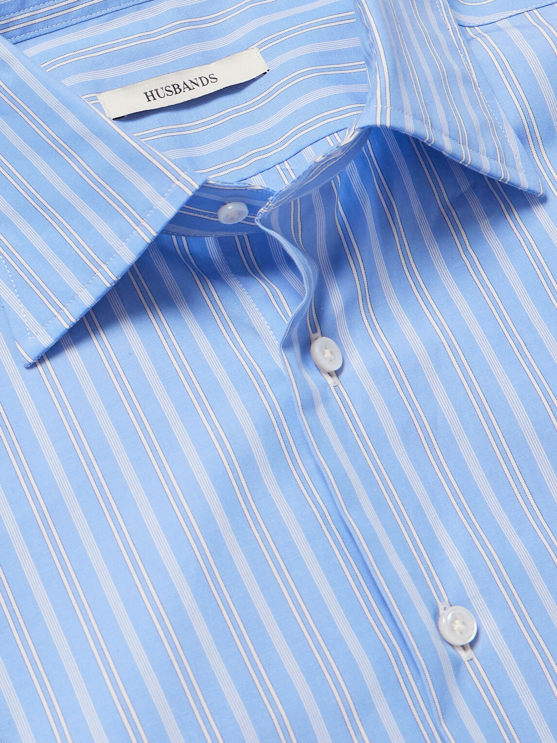 Husbands - Striped Supima Cotton-Poplin Shirt - Blue