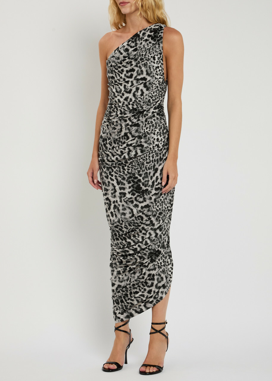 Norma Kamali Diana Leopard-print Stretch-jersey Maxi Dress