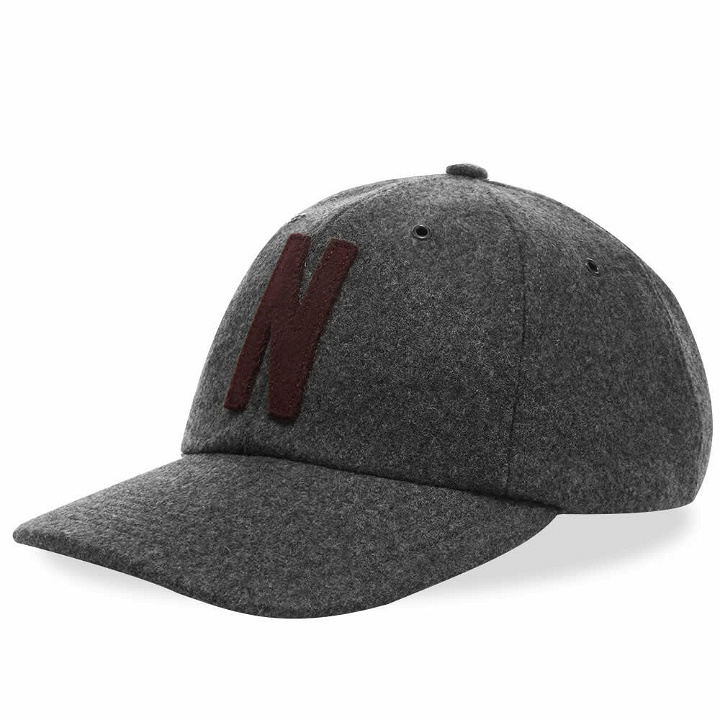 Photo: Norse Projects Men's Wool Sports Cap in Charcoal Melange