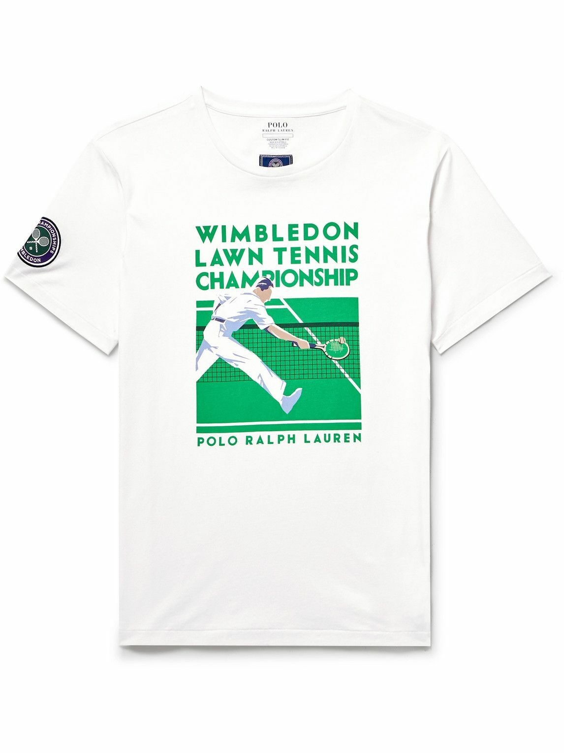 Polo Ralph Lauren - Wimbledon Logo-Appliquéd Printed Cotton-Jersey T ...