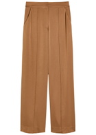 Simkhai Kyra Pintuck Wide-leg Satin Trousers Brown