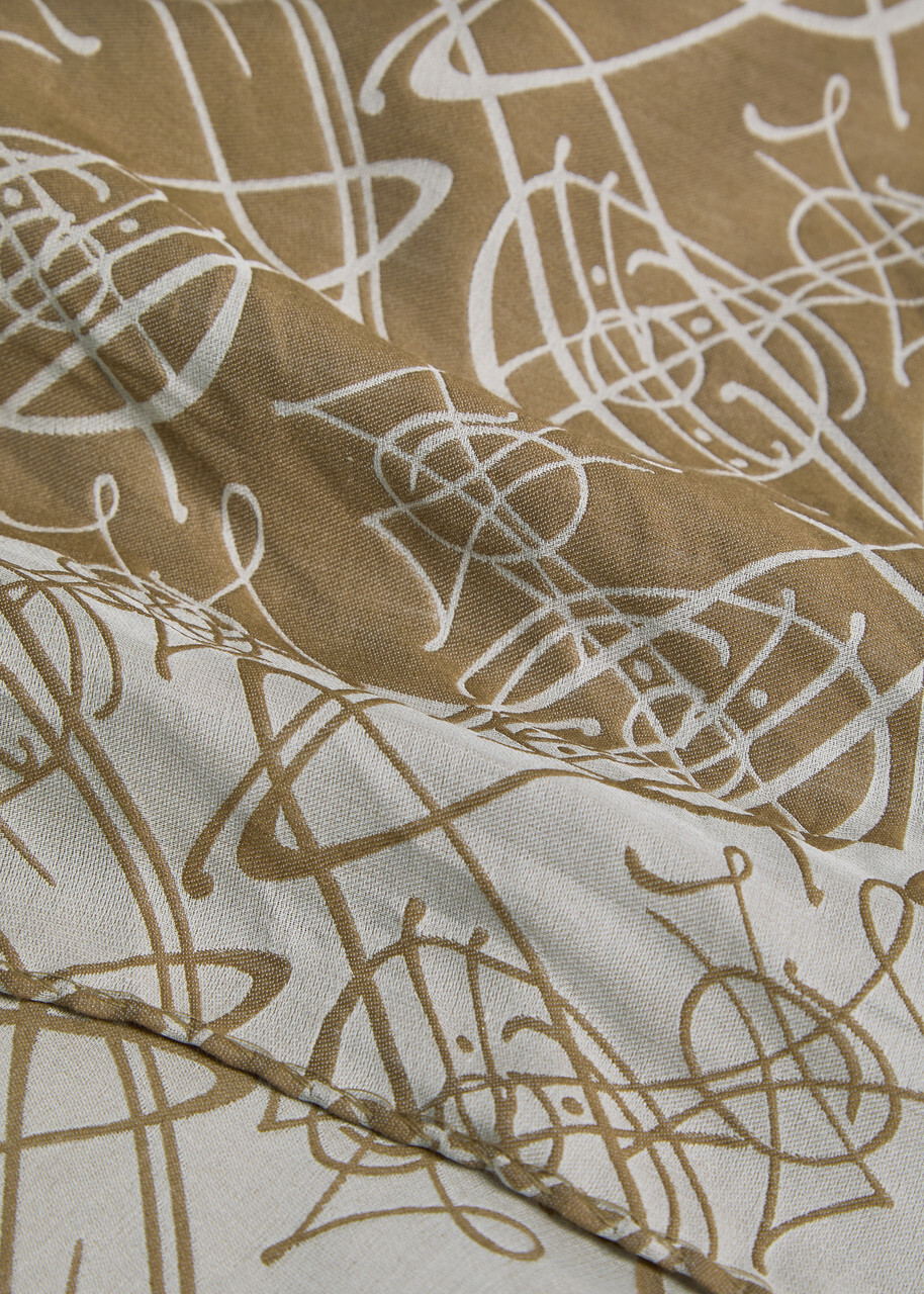 Vivienne Westwood Graffiti Logo-monogrammed Silk and Cotton-blend Scarf - Khaki - One Size
