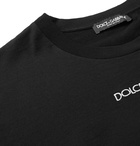 Dolce & Gabbana - Slim-Fit Logo-Embroidered Cotton-Jersey T-Shirt - Men - Black