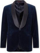 Brunello Cucinelli - Shawl-Collar Cotton and Silk-Blend Corduroy Tuxedo Jacket - Blue