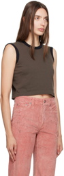 Our Legacy Brown Cropped Tank Top