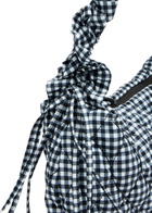Damson Madder Kidney Ruched Gingham Shell Shoulder bag - Black - One Size
