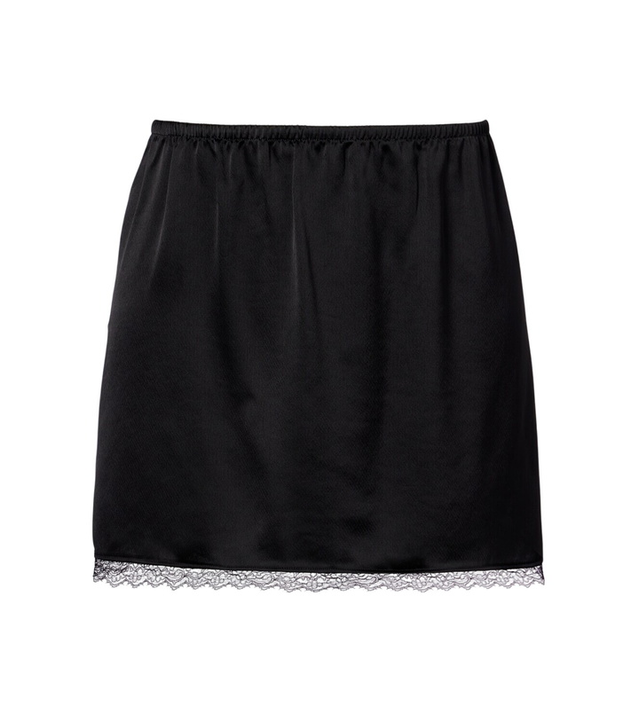 Photo: Leset Barb lace-trimmed satin miniskirt