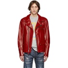 Junya Watanabe Red Leather Biker Jacket