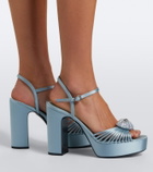Valentino Garavani Cœur Royal embellished satin platform sandals