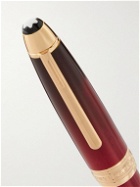 Montblanc - Meisterstück Calligraphy Solitaire Resin and Gold-Plated Fountain Pen