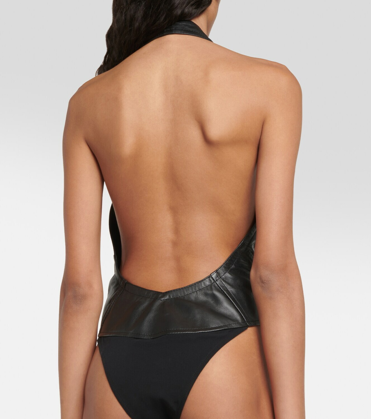 Petar Petrov Tyce lace-up leather bodysuit