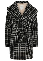 Varley Milla Checked Wool-blend Wrap Jacket Black