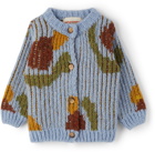 Bobo Choses Baby Blue Jacquard Fruits Cardigan