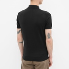 John Smedley Men's Merino Knit Polo Shirt in Black