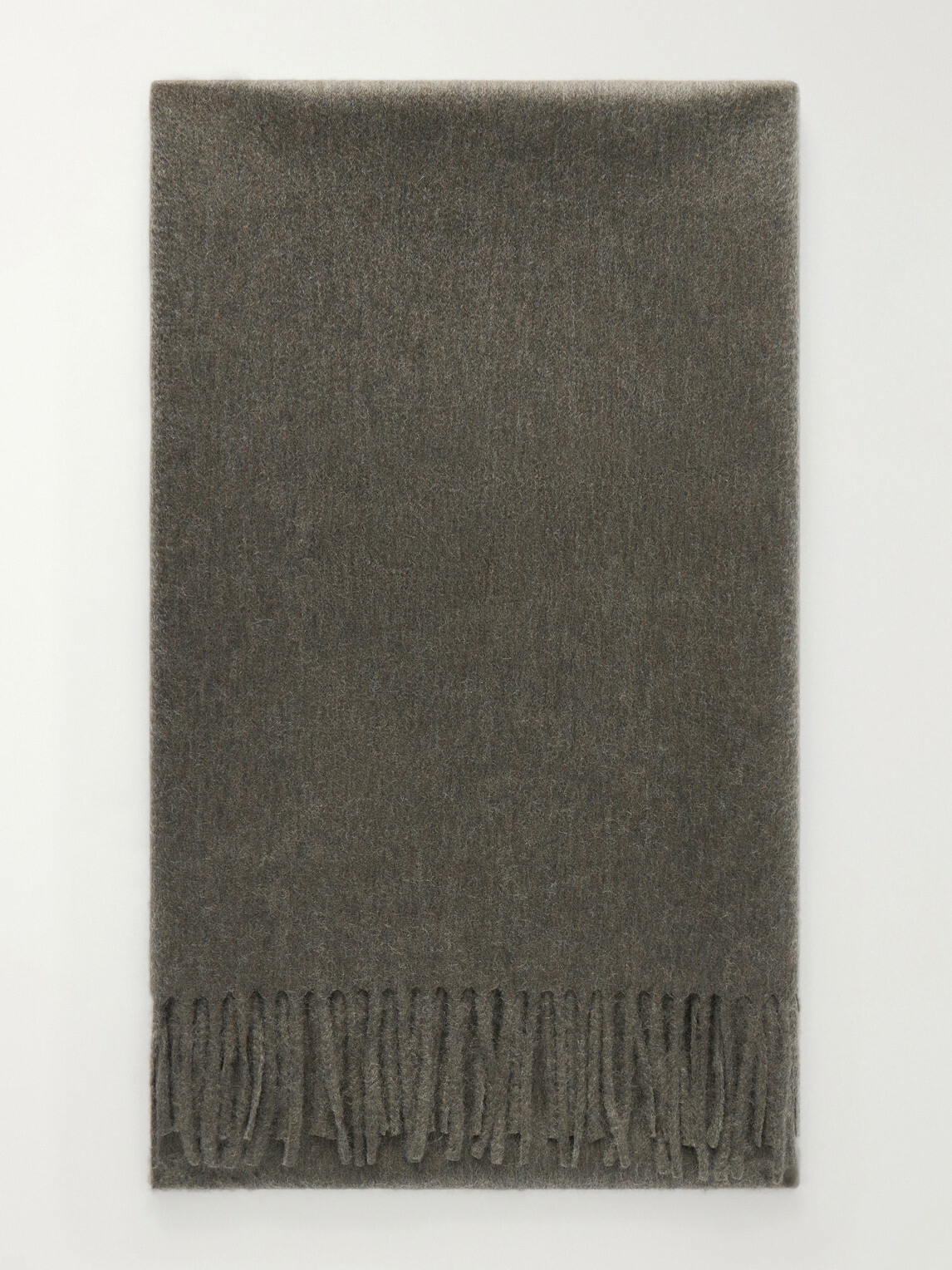 Begg & Co - Arran Solid Fringed Brushed-Cashmere Scarf - Green