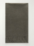 Begg & Co - Arran Solid Fringed Brushed-Cashmere Scarf - Green