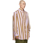 Marni Purple and Brown Degrade Stripe Shirt