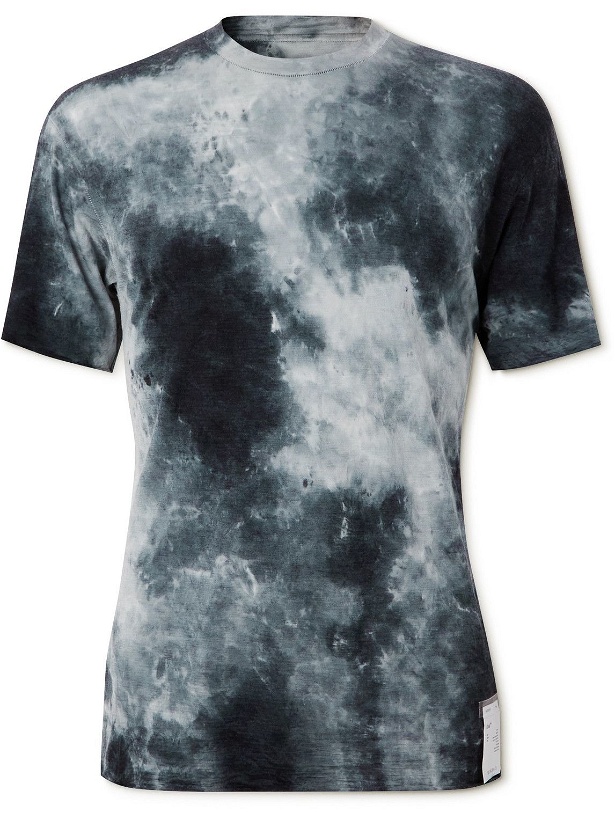 Photo: Satisfy - Distressed Tie-Dyed Wool-Jersey T-Shirt - Black