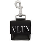 Valentino Black and White Valentino Garavani VLTN Pouch Keychain