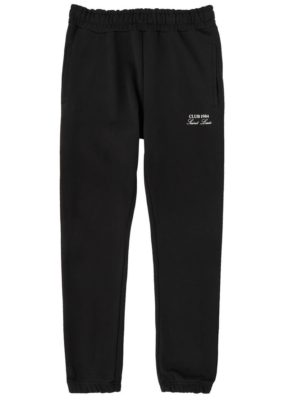 Club 1984 Essential Logo-embroidered Cotton Sweatpants Black