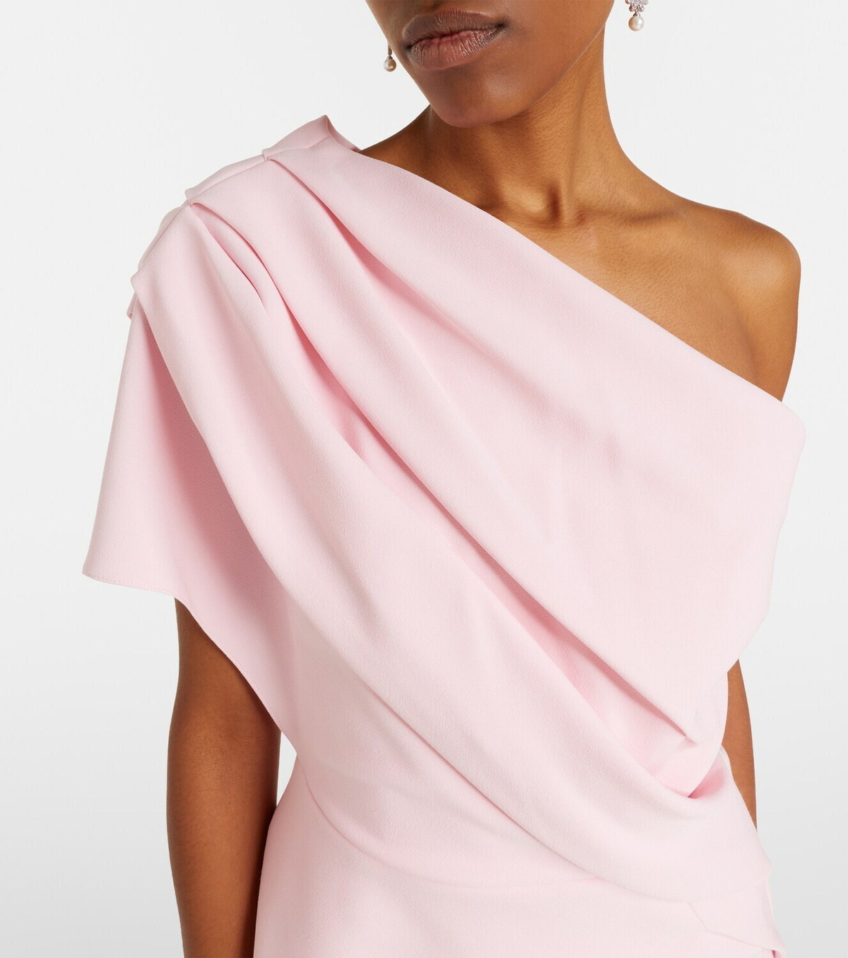 Safiyaa Elyna one-shoulder crêpe gown