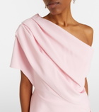 Safiyaa Elyna one-shoulder crêpe gown