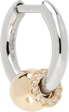 Rainbow K Gold & White Piercing Small Single Earring