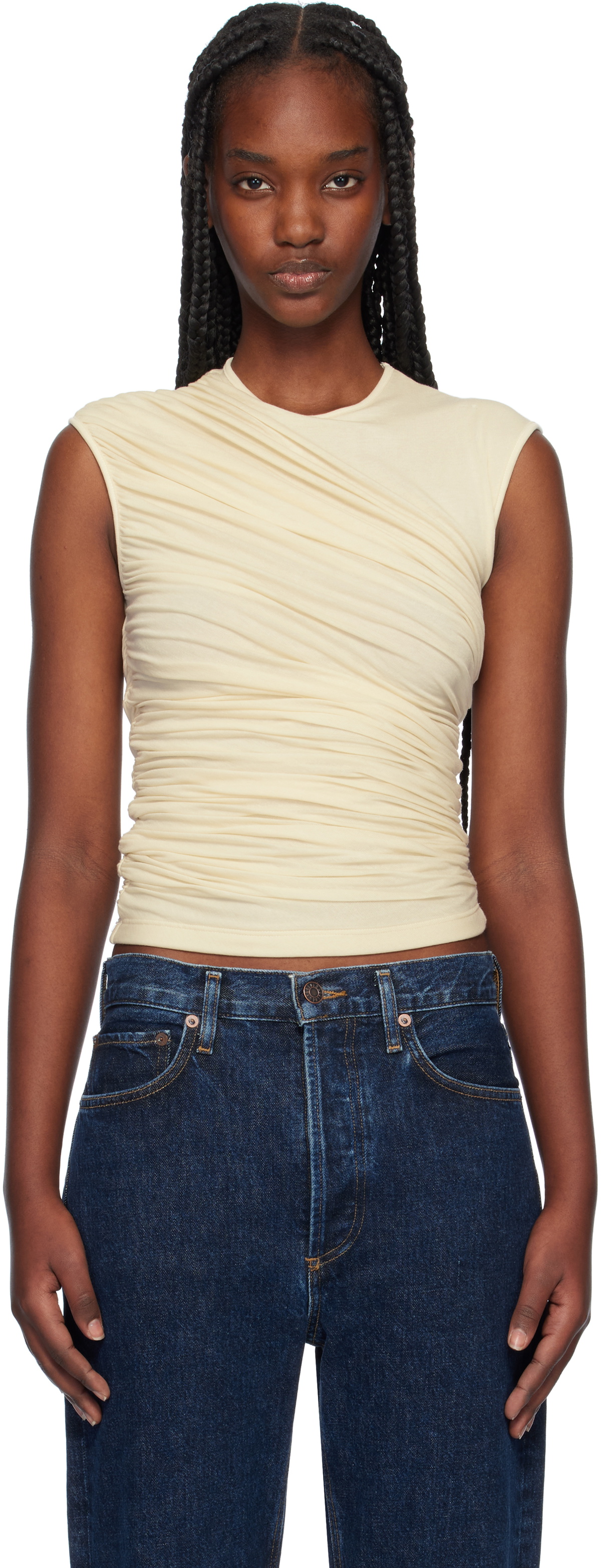 AGOLDE Off-White Ester Tank Top
