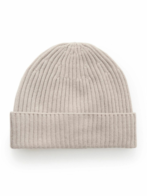 Photo: Brunello Cucinelli - Ribbed Cashmere Beanie - Neutrals