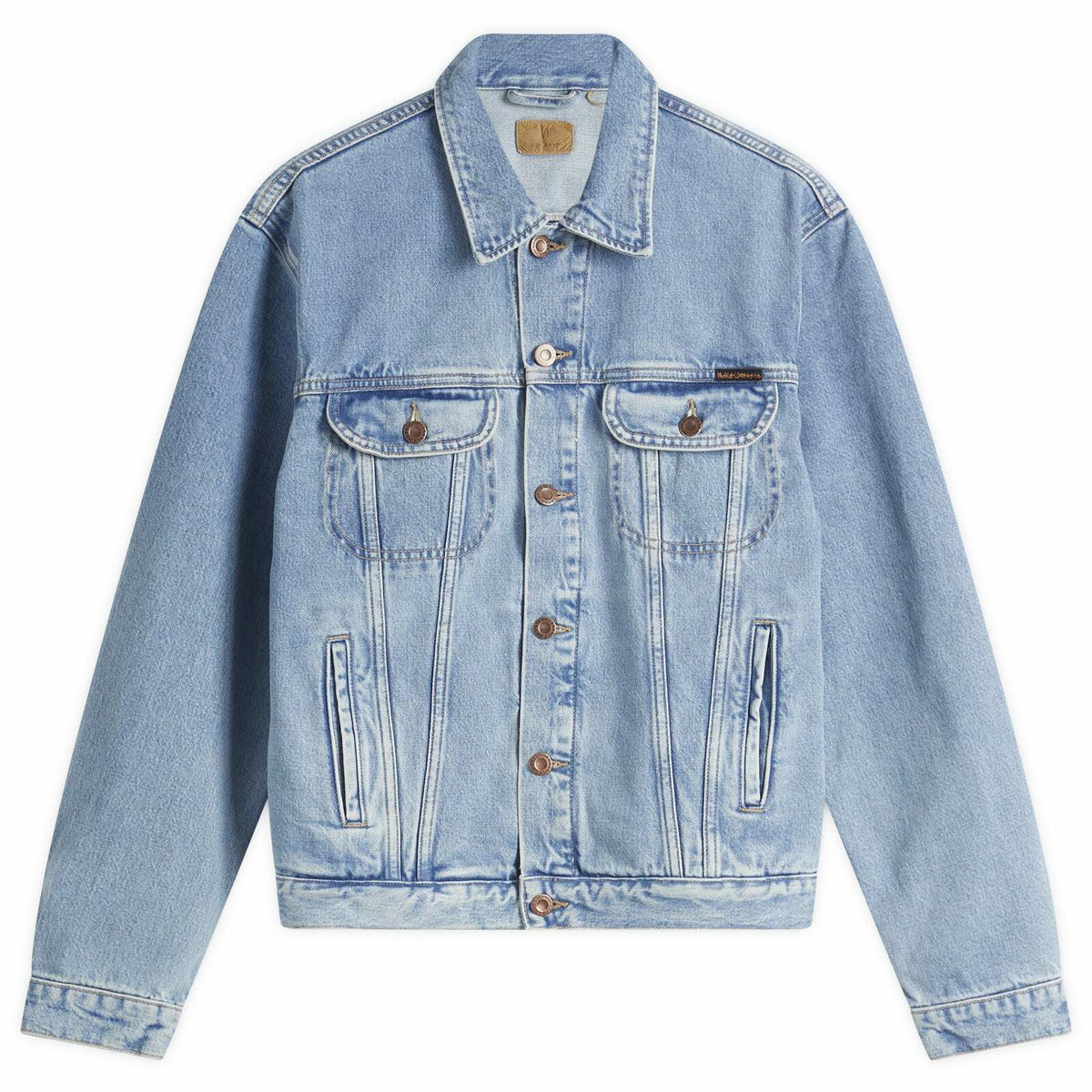 Nudie Jeans Blue Denim Barney Horse Lining Jacket Nudie Jeans Co