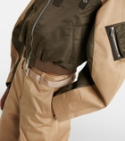 Sacai Cropped cotton chino and twill blouson jacket