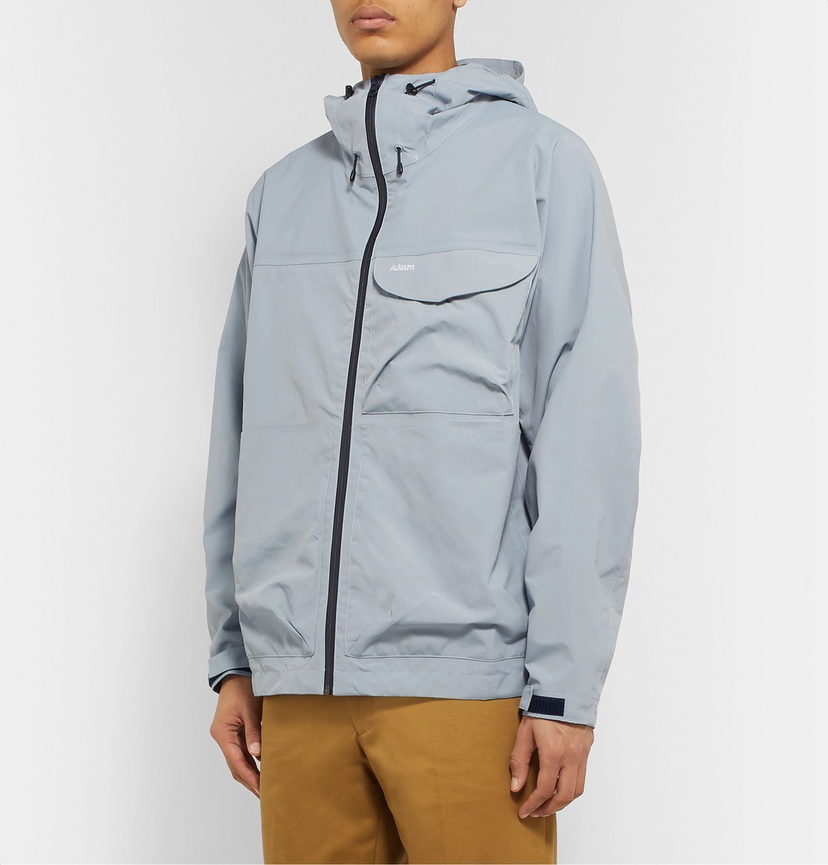 Adsum - Marsu Logo-Embroidered Shell Hooded Jacket - Blue Adsum