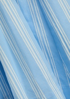 Staud Wells Striped Stretch-cotton Midi Dress Light Blue