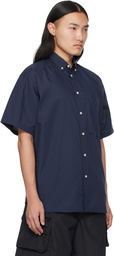 DAIWA PIER39 Navy Tech Button Down S/S Shirt