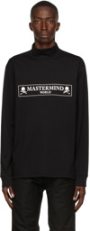 mastermind WORLD Black Hi Neck Boxed Logo Long Sleeve T-Shirt
