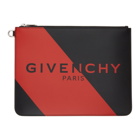 Givenchy Black and Red Zipped Pouch
