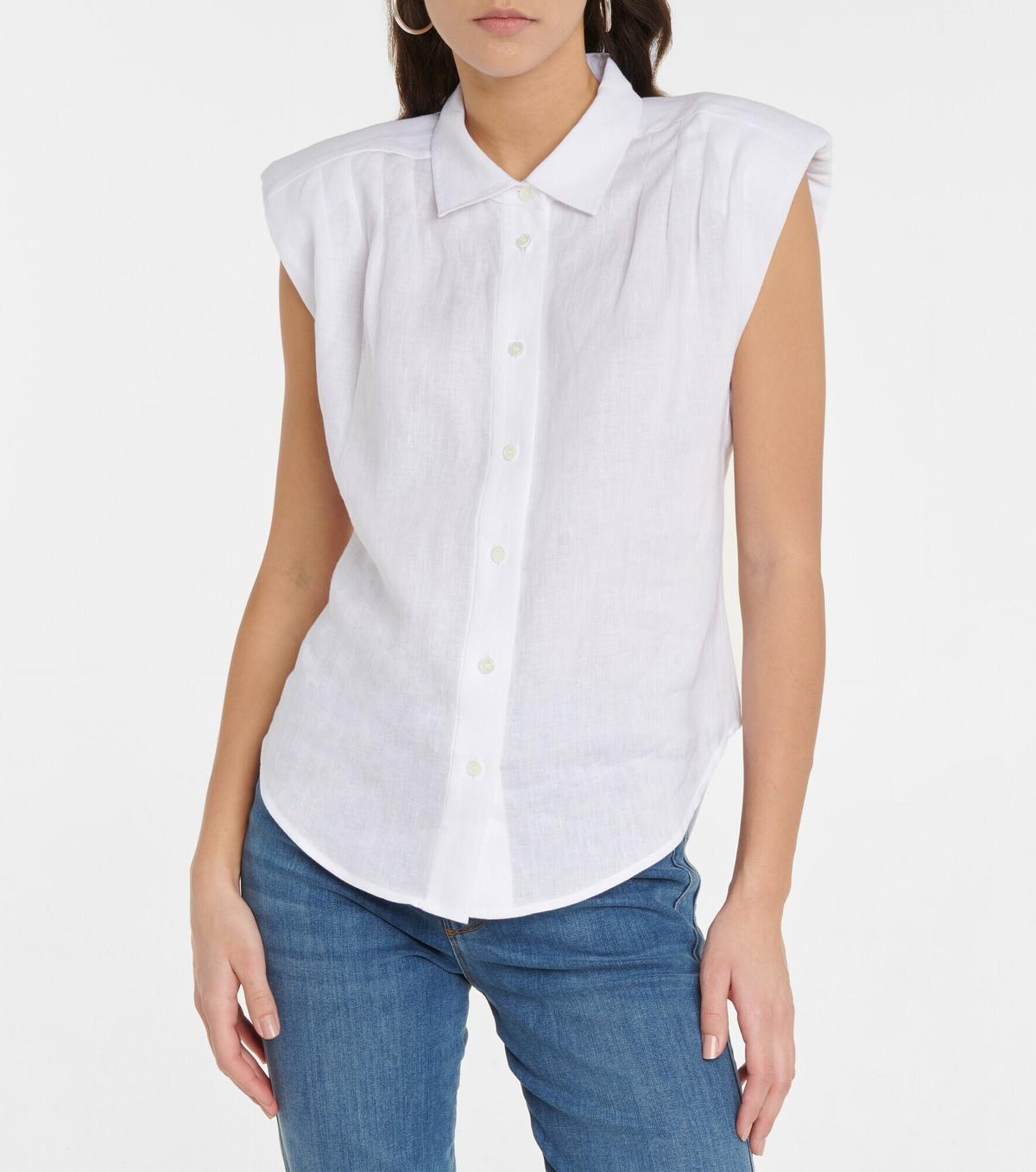 Frame - Sleeveless linen top