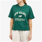New Balance Women's Athletics Varsity Boxy T-Shirt in Nightwatch Green