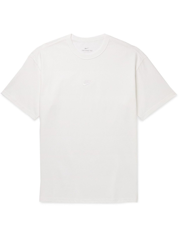 Photo: Nike - Logo-Embroidered Cotton-Jersey T-Shirt - White