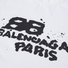 Balenciaga Men's Dirty Paris Logo T-Shirt in White/Black