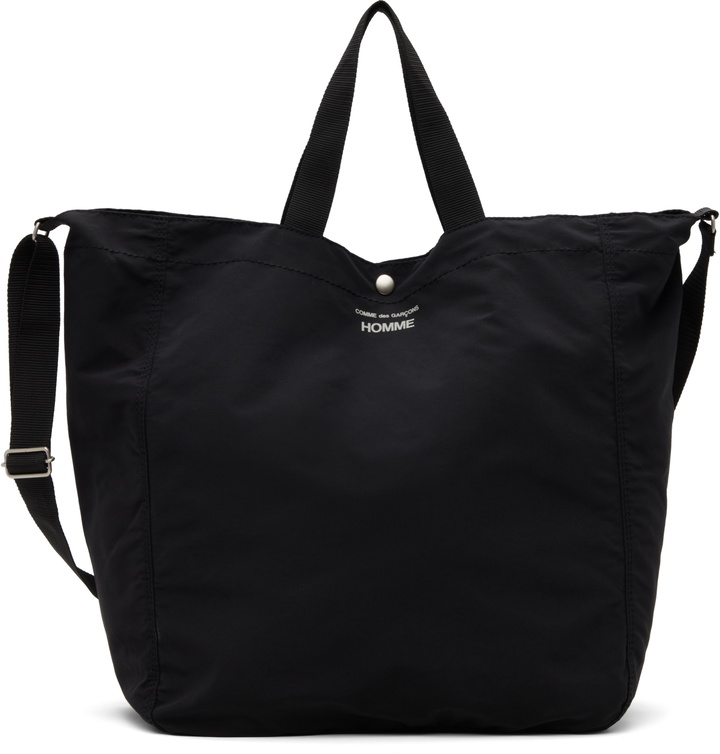 Photo: Comme des Garçons Homme Black Cotton Nylon Grosgrain Tote