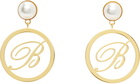 Blumarine Gold Faux-Pearl Earrings