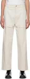 System Beige Snap Trousers