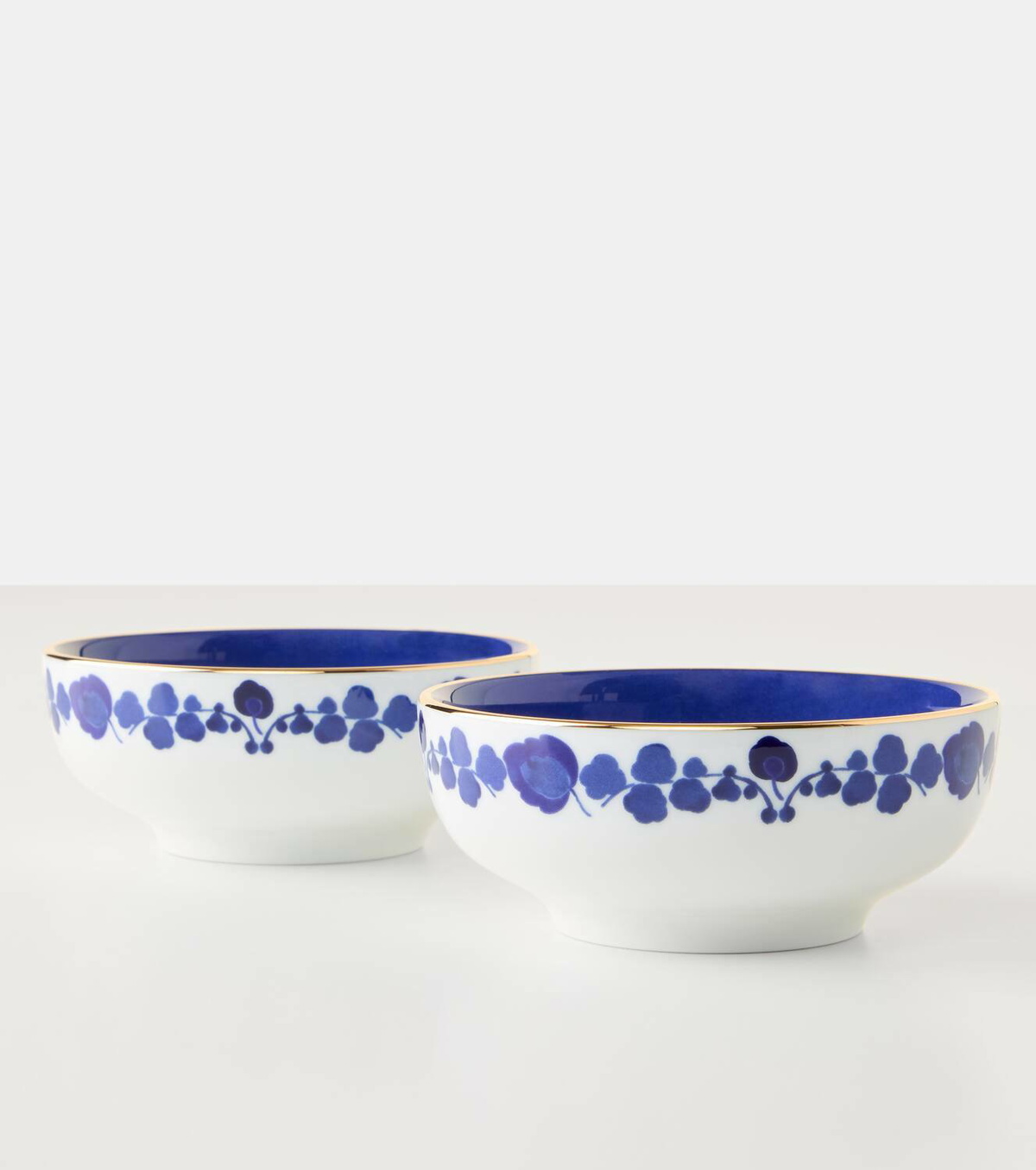 La DoubleJ Wildbird Blue set of 2 porcelain snack bowls