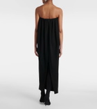Jean Paul Gaultier Crêpe and tulle corset maxi dress